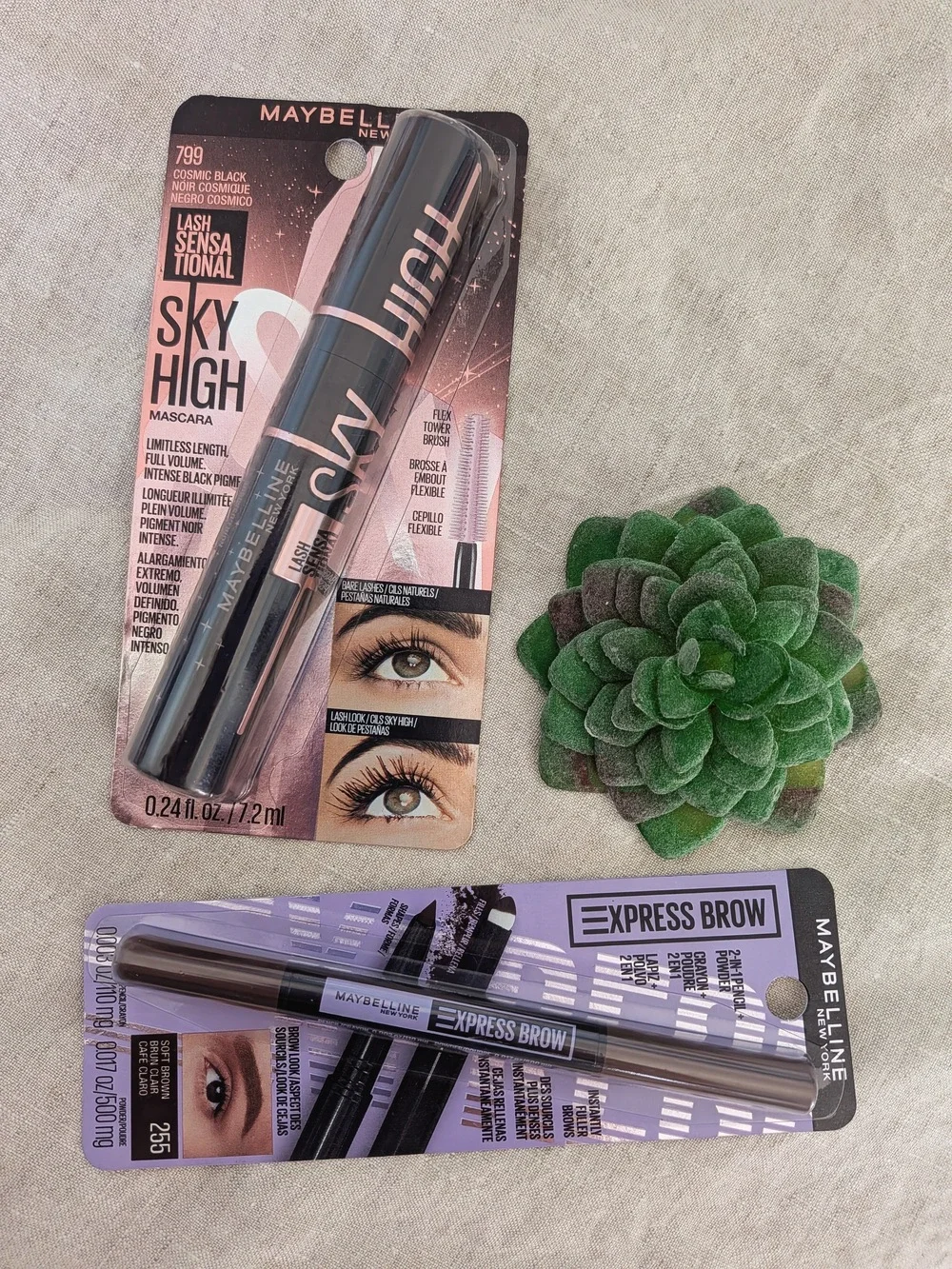 🌸 Maybelline Sky High Mascara in Black + Express Brow Brown Eye Bundle NWT
